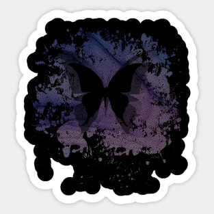 BUTTERFLY Colorful, Retro Design, Dot Grid Sticker